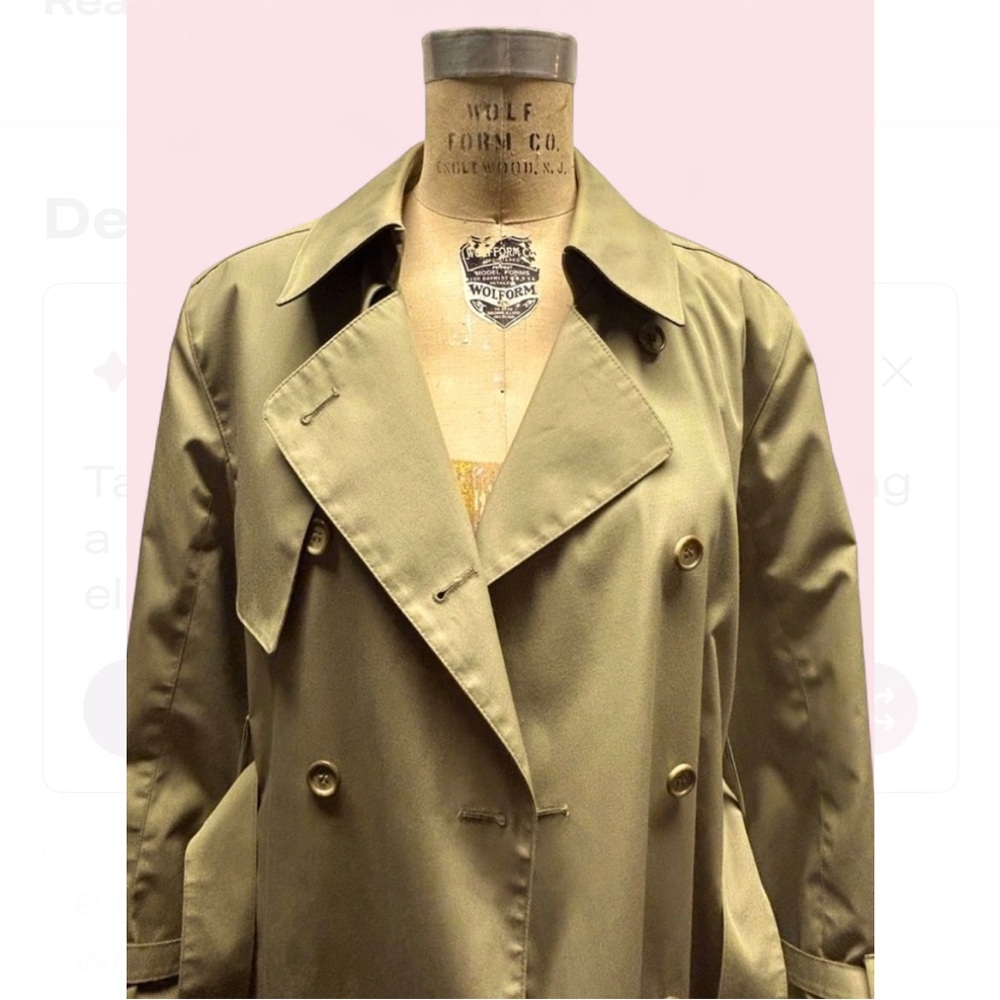 London Fog Tan Trench Coat - Picture 4 of 15